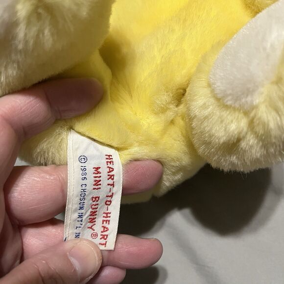 Chosun Heart to Heart Mini Bunny 1986 Yellow Plush Rabbit 10" Stuffed Animal - Picture 9 of 9
